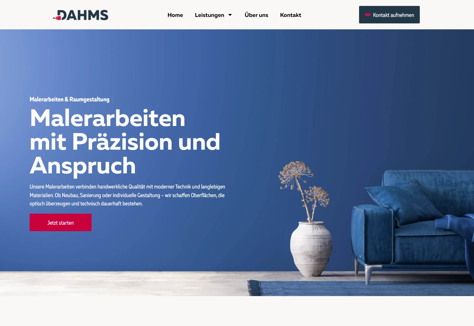 Malerarbeiten auf der Dahms-Website