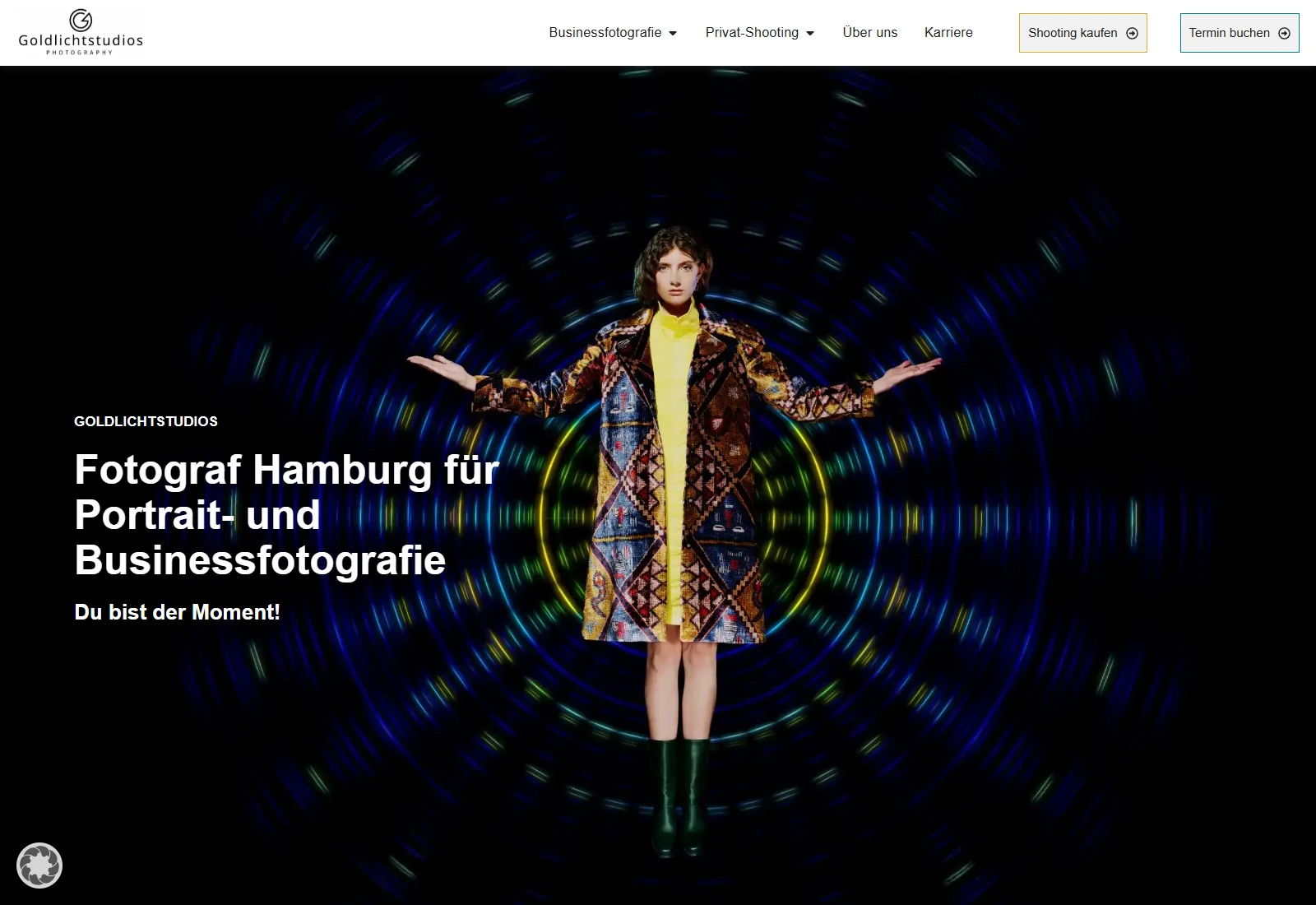 Die Startseite von Goldlichtstudios