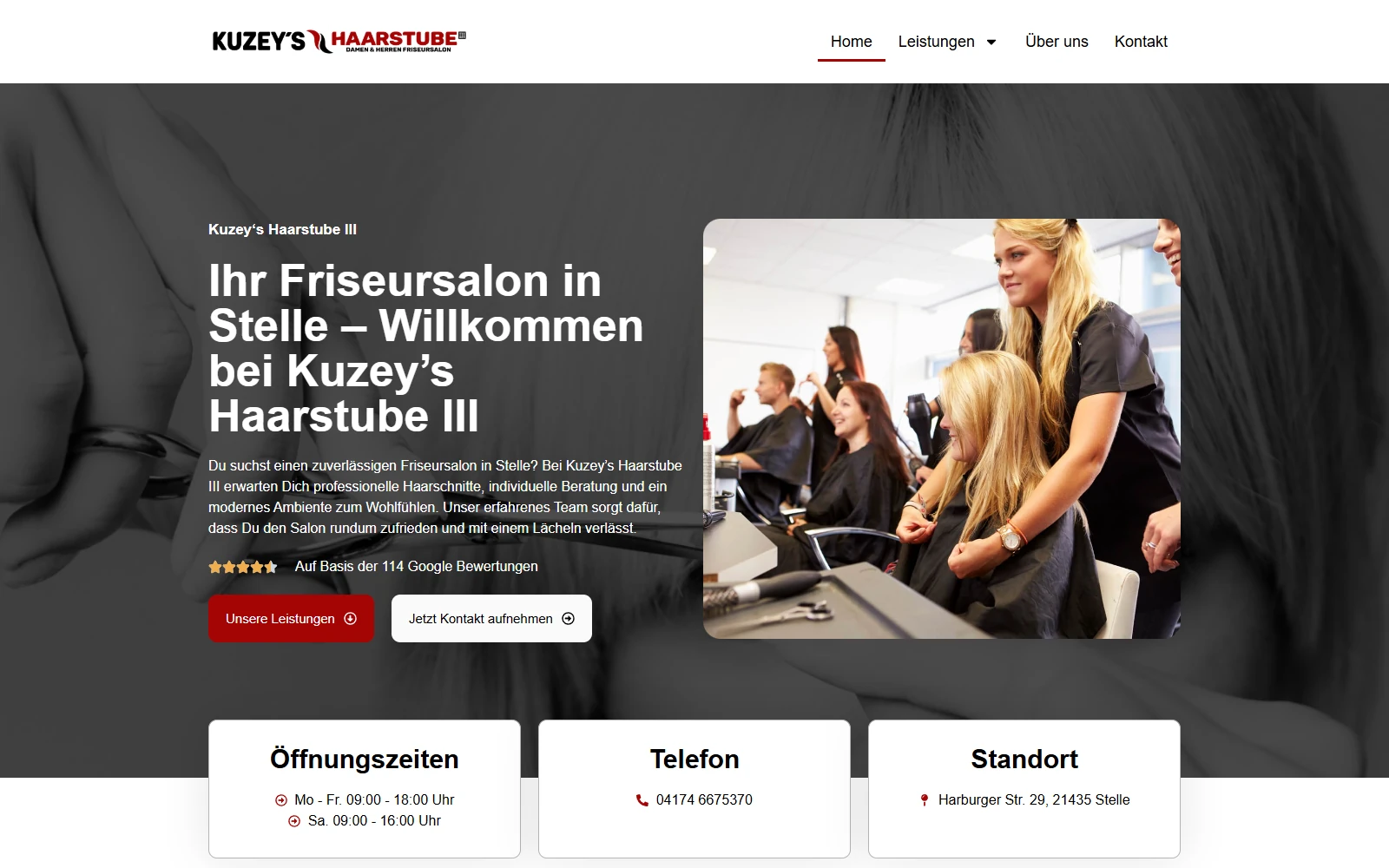 Die Website von Kuzey’s Haarstube III