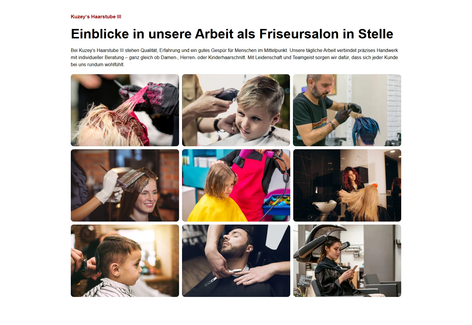 Einblicke auf der Website von Kuzey’s Haarstube III