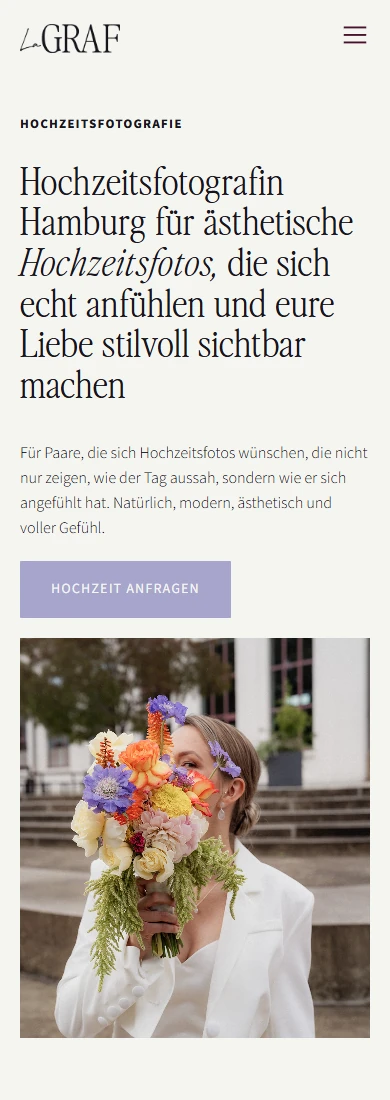 Die mobile Website von La Graf Photography