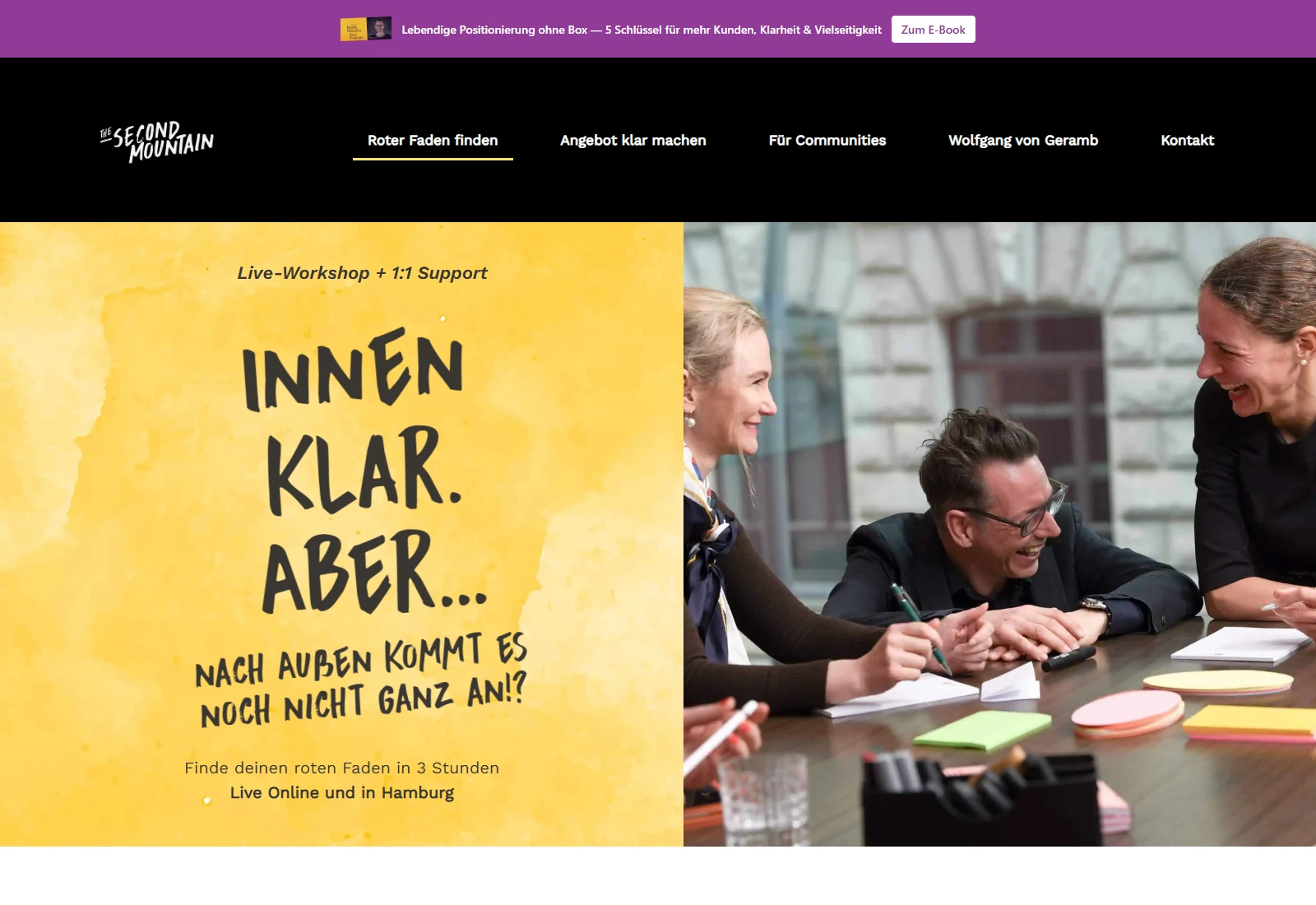 Workshop-Seite Roter Faden finden bei The Second Mountain