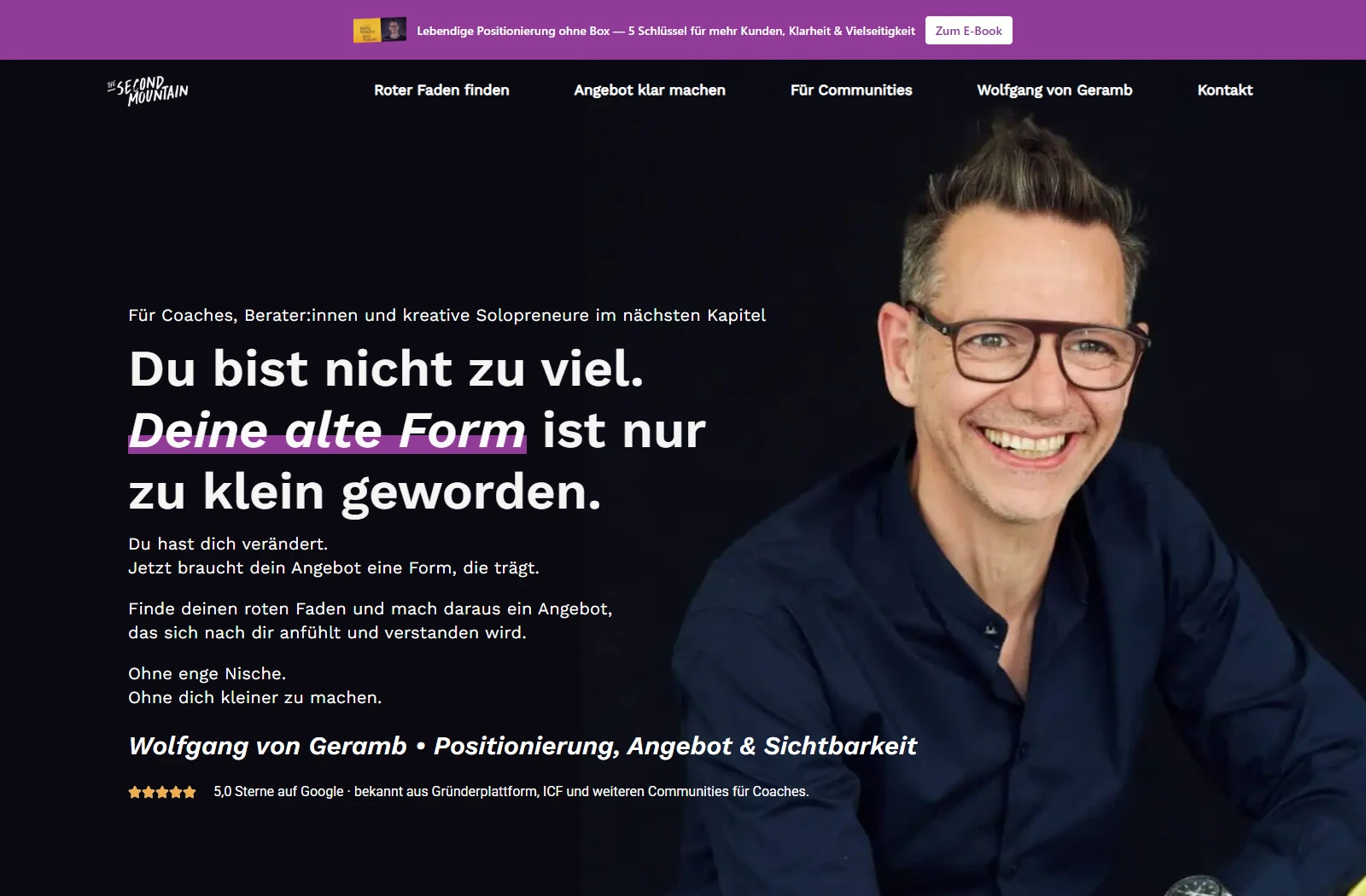Der Webauftritt von The Second Mountain