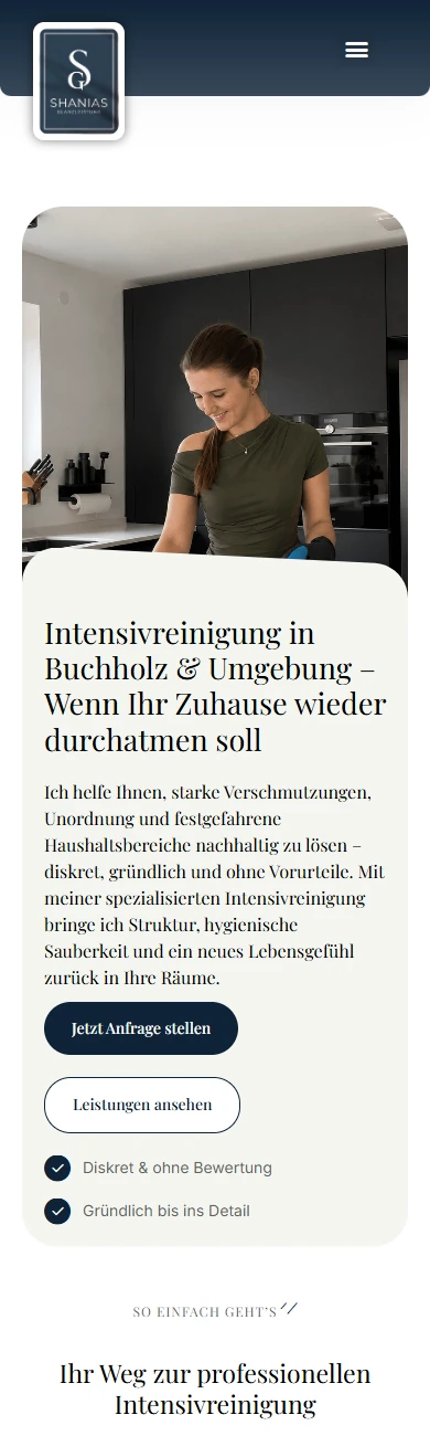 Mobile Website von Shanias Glanzleistung