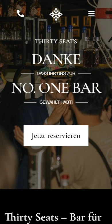 Mobile Website von Thirty Seats