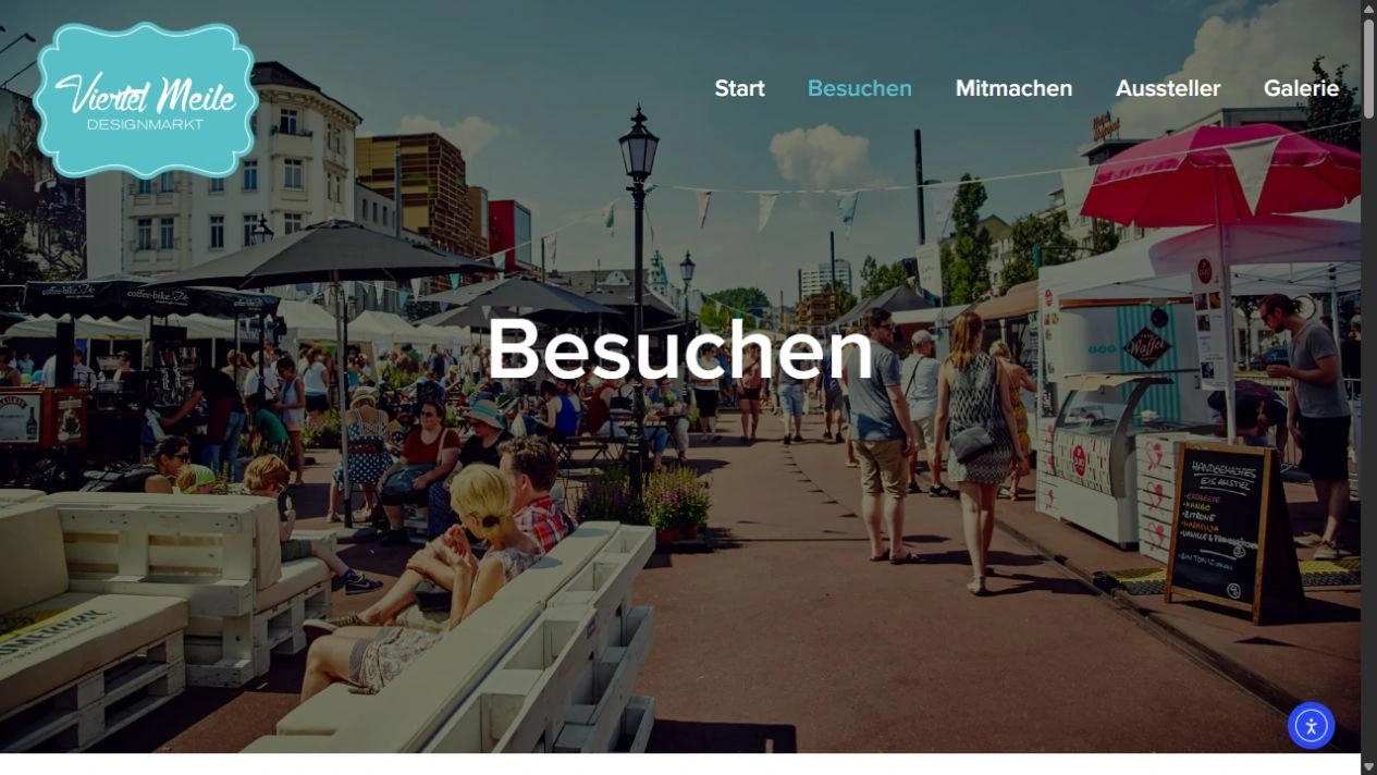Die Besucherseite des Viertel Meile Designmarkts