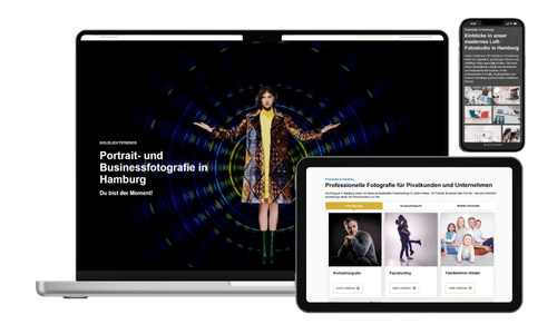Goldlichtstudios Website-Mockup als Enverion Referenzprojekt