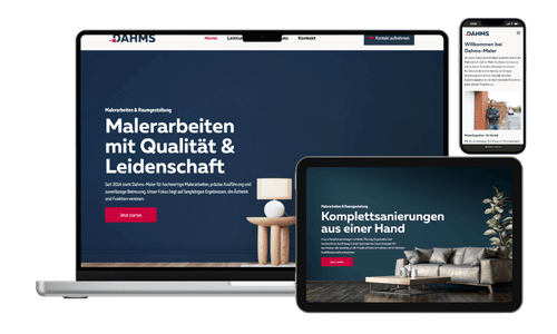 Dahms Maler Website-Mockup als Enverion Referenzprojekt