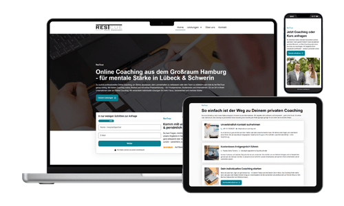 Restcue Coaching Website-Mockup als Enverion Referenzprojekt