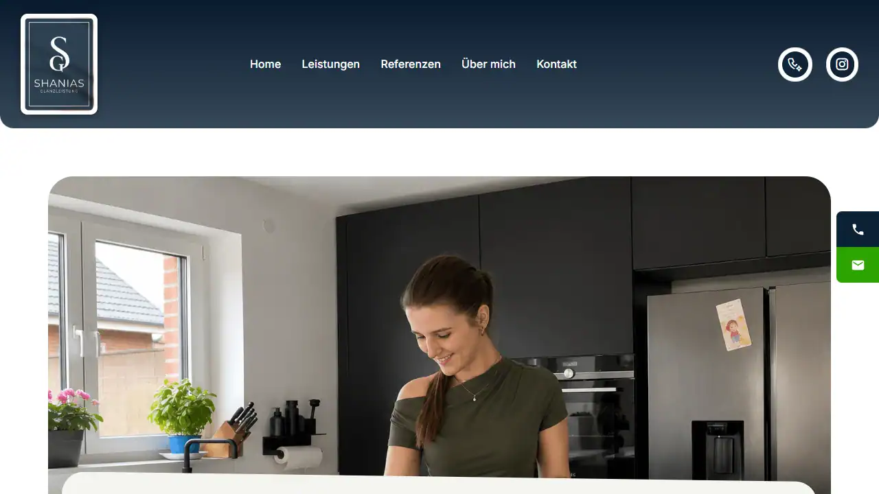 Websiteansicht: Shanias Glanzleistung