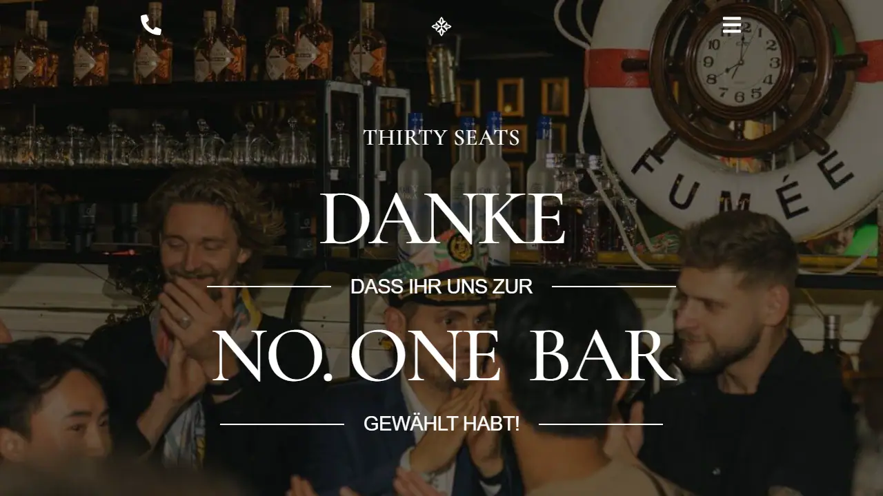 Websiteansicht: Thirty Seats