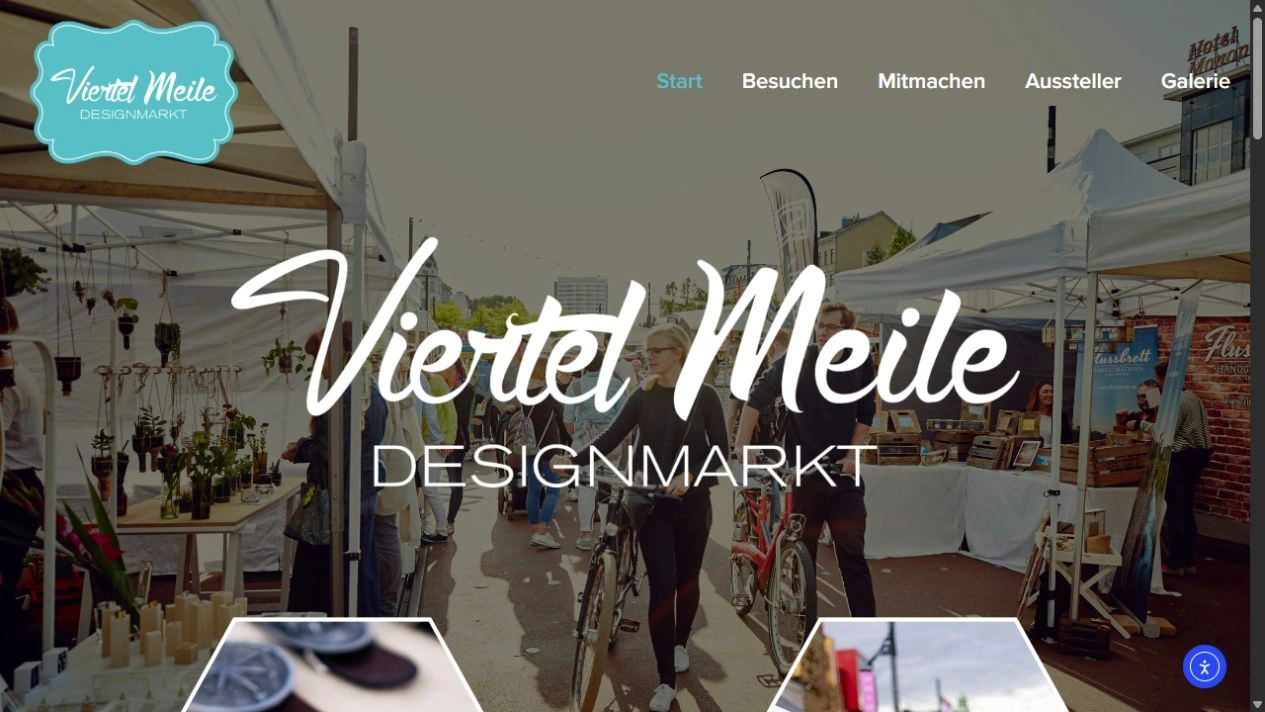 Websiteansicht: Viertel Meile Designmarkt